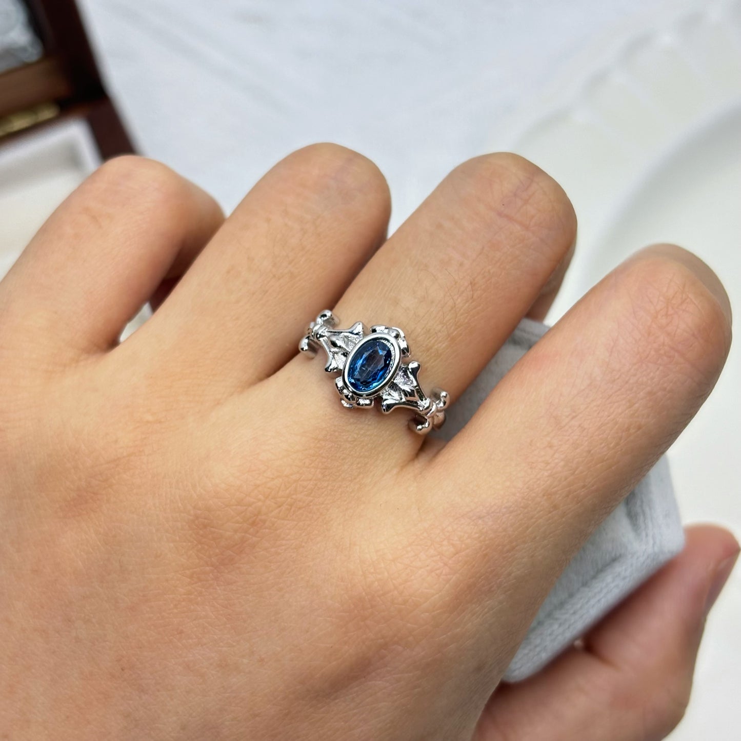 Vintage-Inspired Natural Blue Topaz Ring