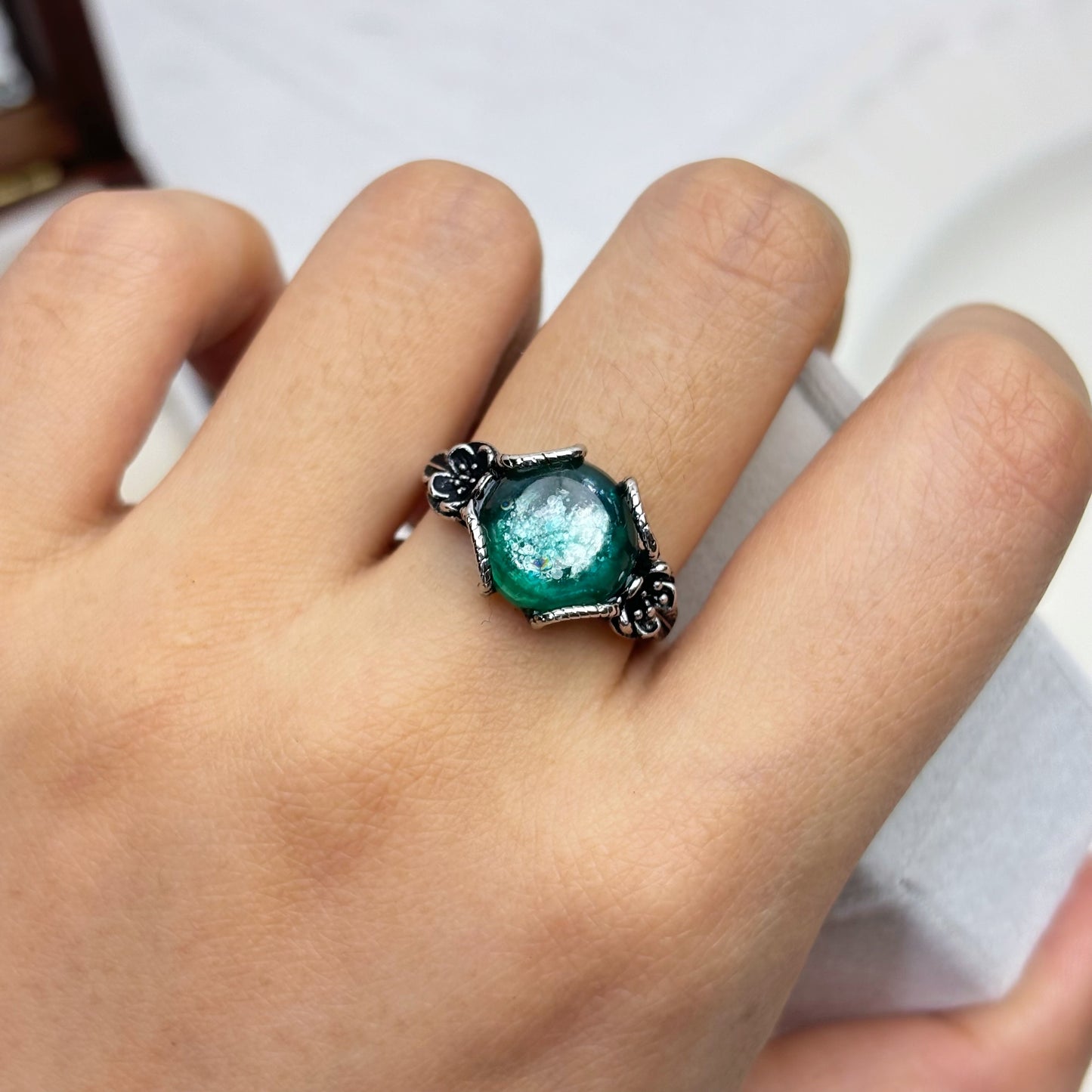 Vintage-Inspired Green Apatite Ring