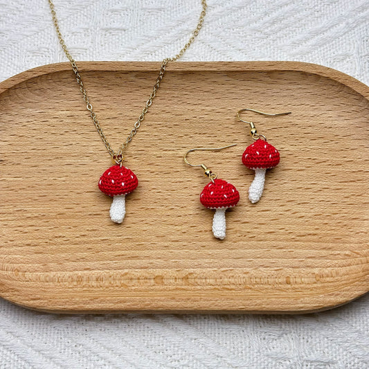 Micro-crochet Mushroom Jewelry