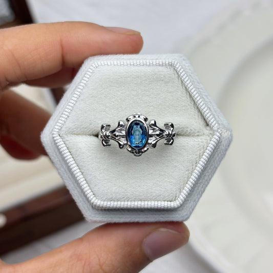 Vintage-Inspired Natural Blue Topaz Ring
