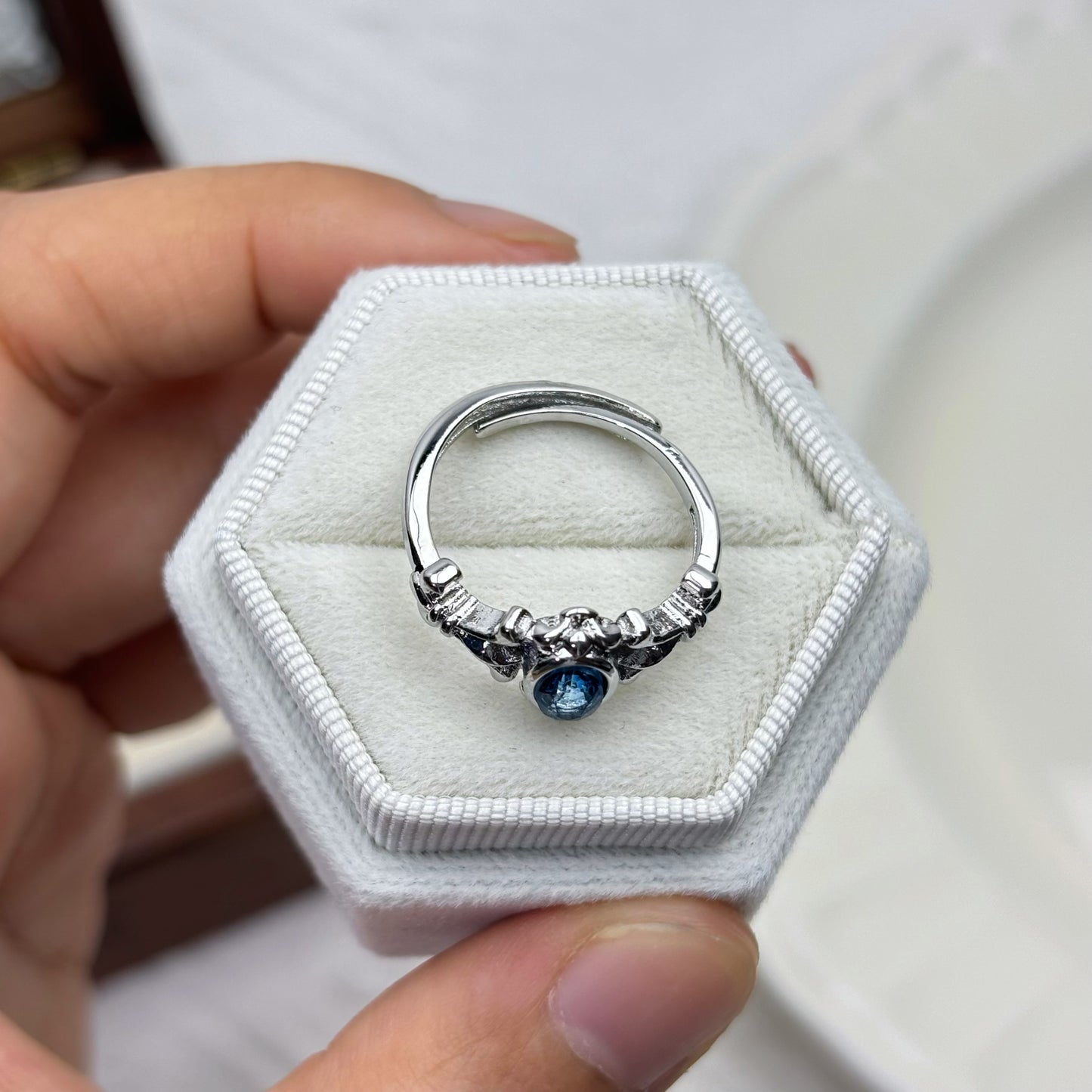 Vintage-Inspired Natural Blue Topaz Ring