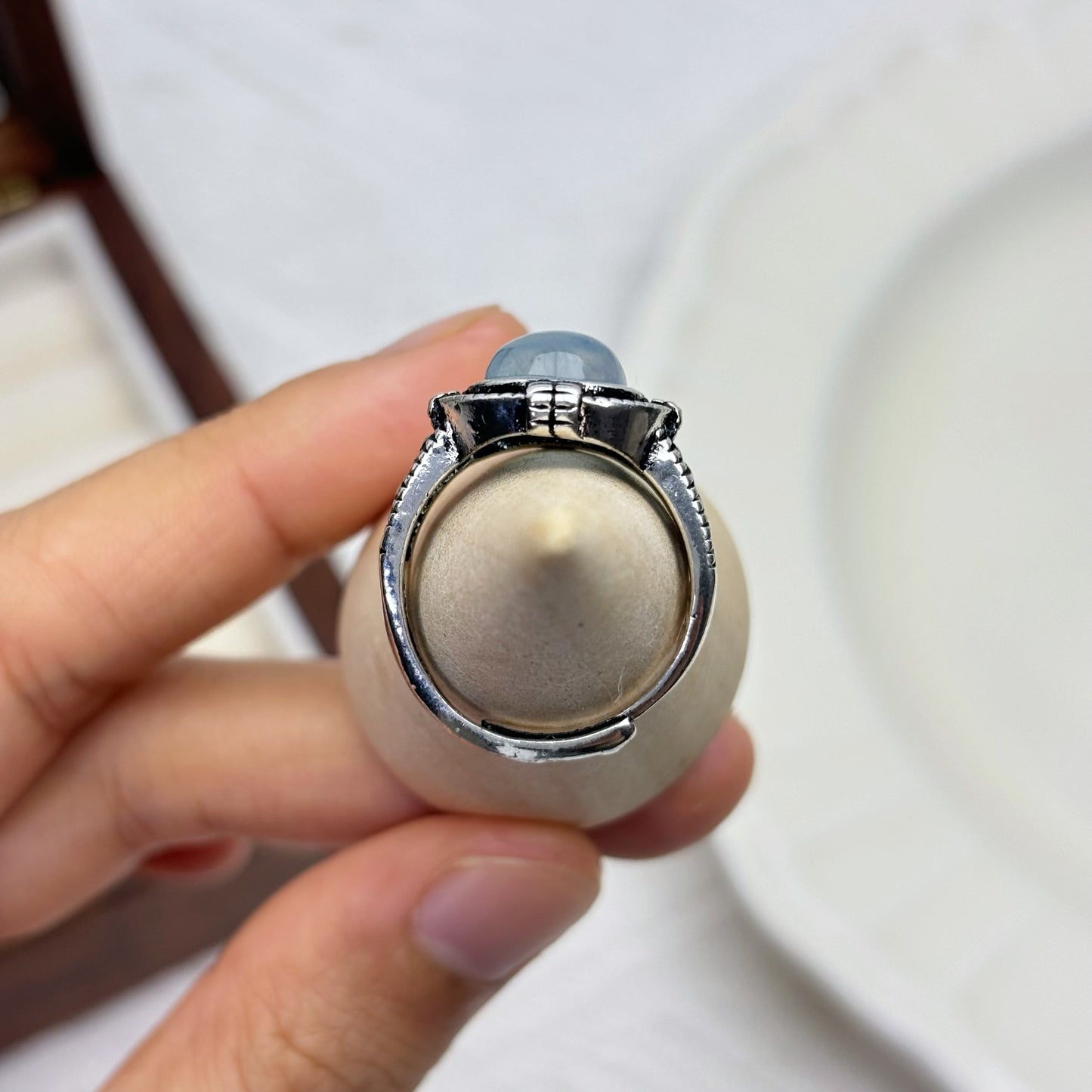 Vintage Retro Boho Oval Aquamarine Ring