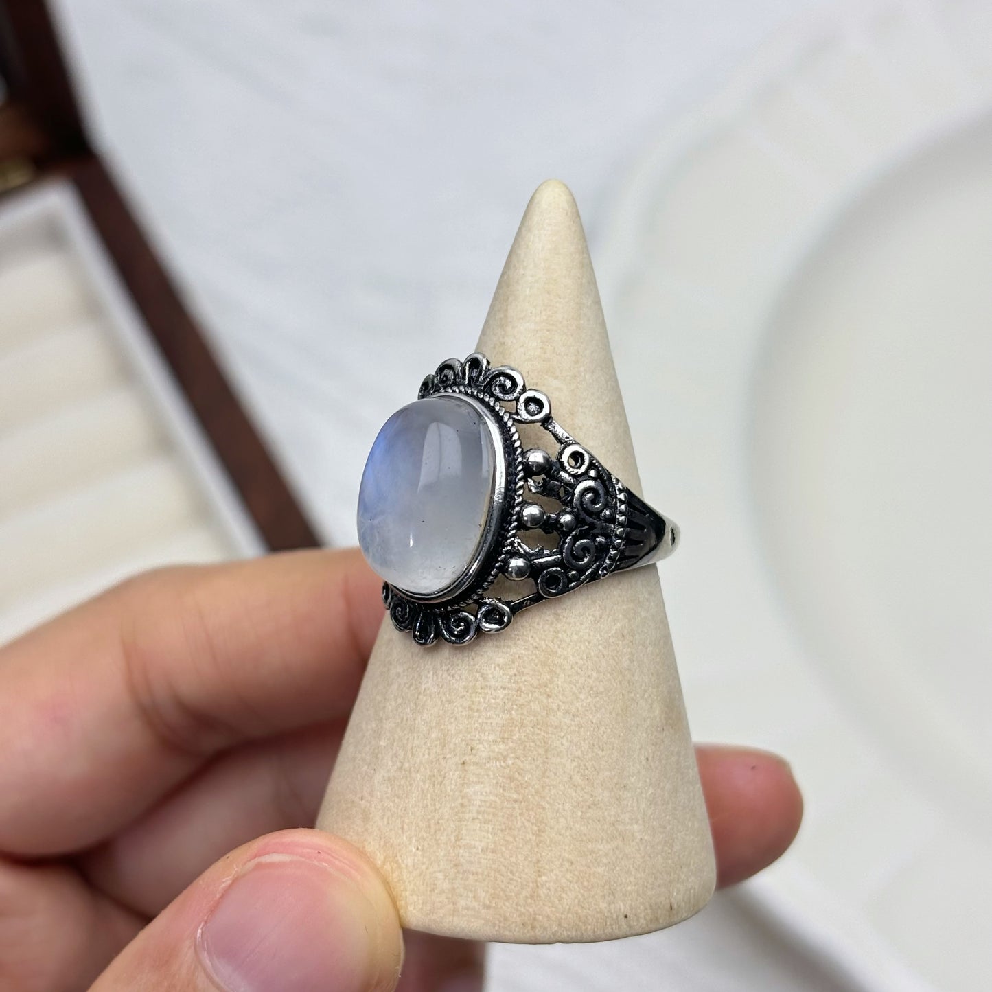 Retro Moonstone Ring