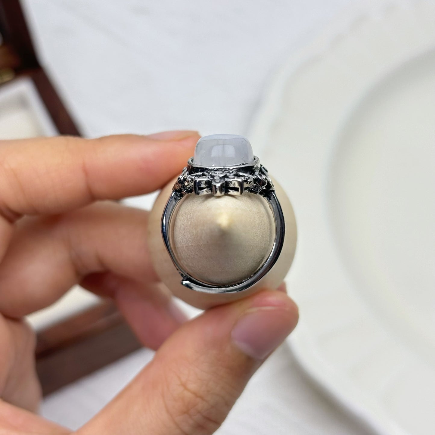 Vintage Floral Moonstone Ring