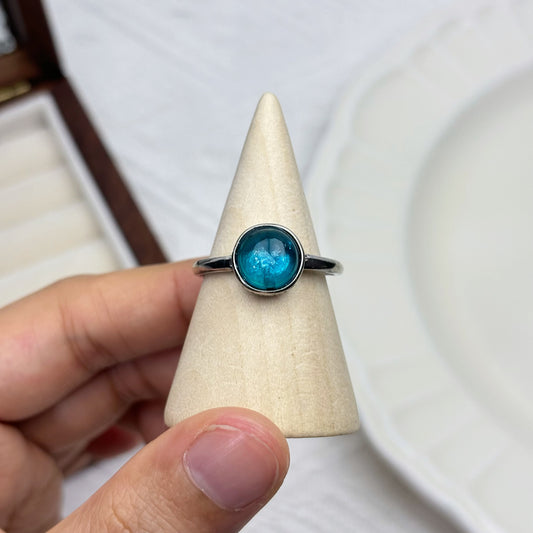 Minimalist Blue Apatite Ring