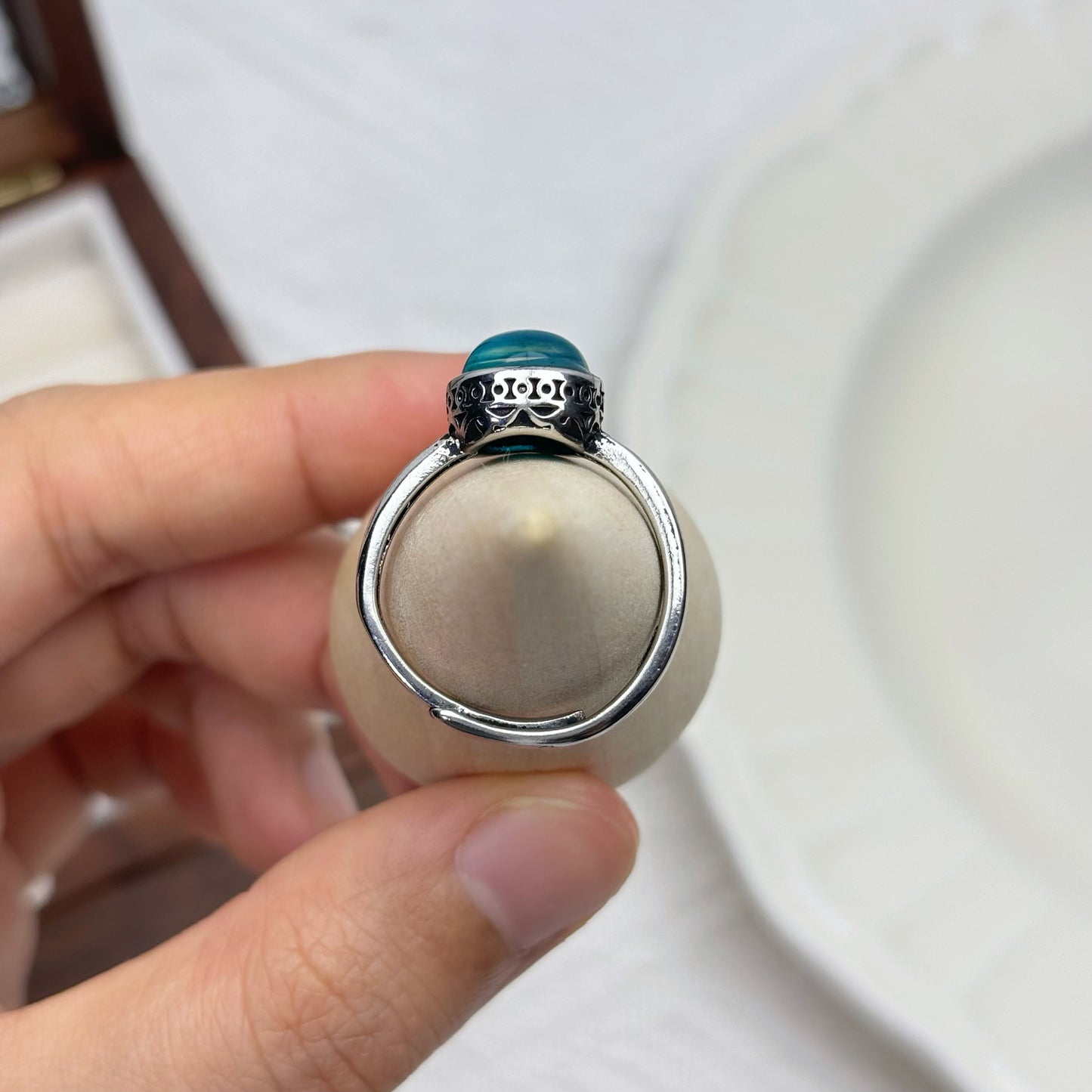 Minimalist Blue Apatite Ring