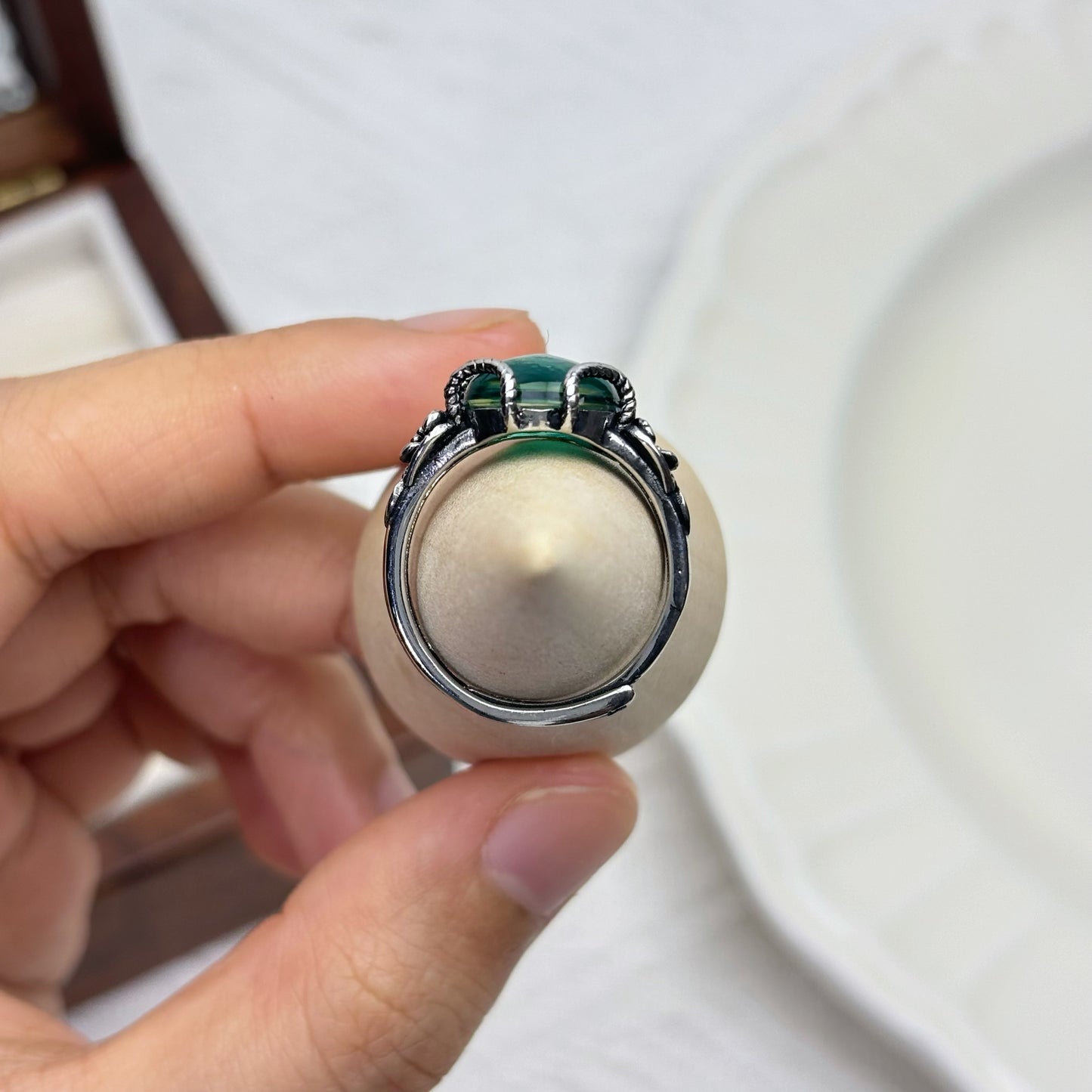Vintage-Inspired Green Apatite Ring