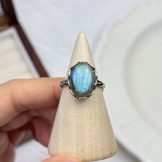 Minimalist Labradorite Ring