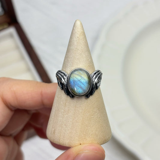 Labradorite Feather Wrap Ring