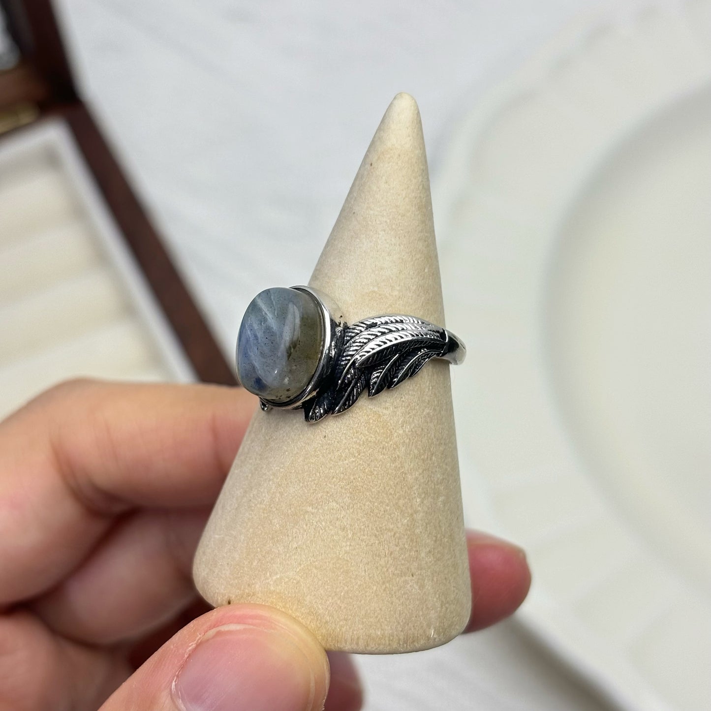 Labradorite Feather Wrap Ring